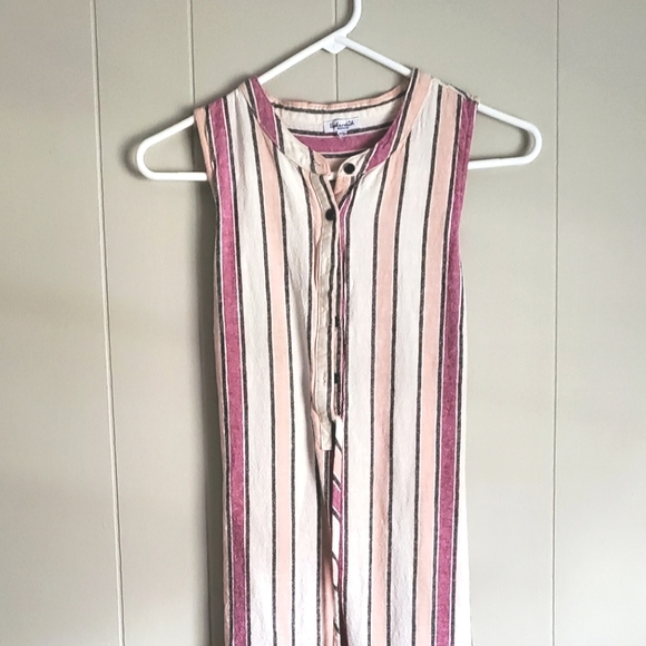 Beautiful Picnic Stripe Linen Dress - Picture 3 of 5